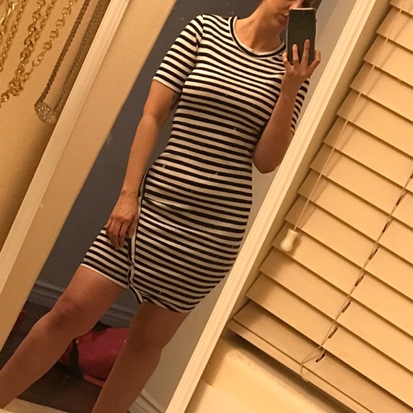 Rue 21 black and white striped dress. - Picture 4 of 5